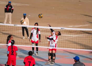 भुजीमा अन्तरपालिका खुल्ला महिला भलिबल प्रतियोगिता हुँदै