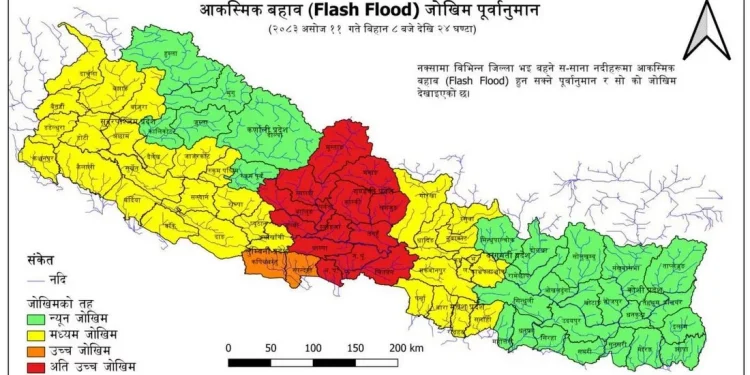 यी जिल्लामा बाढीको अति उच्च जोखिम (विवरणसहित)
